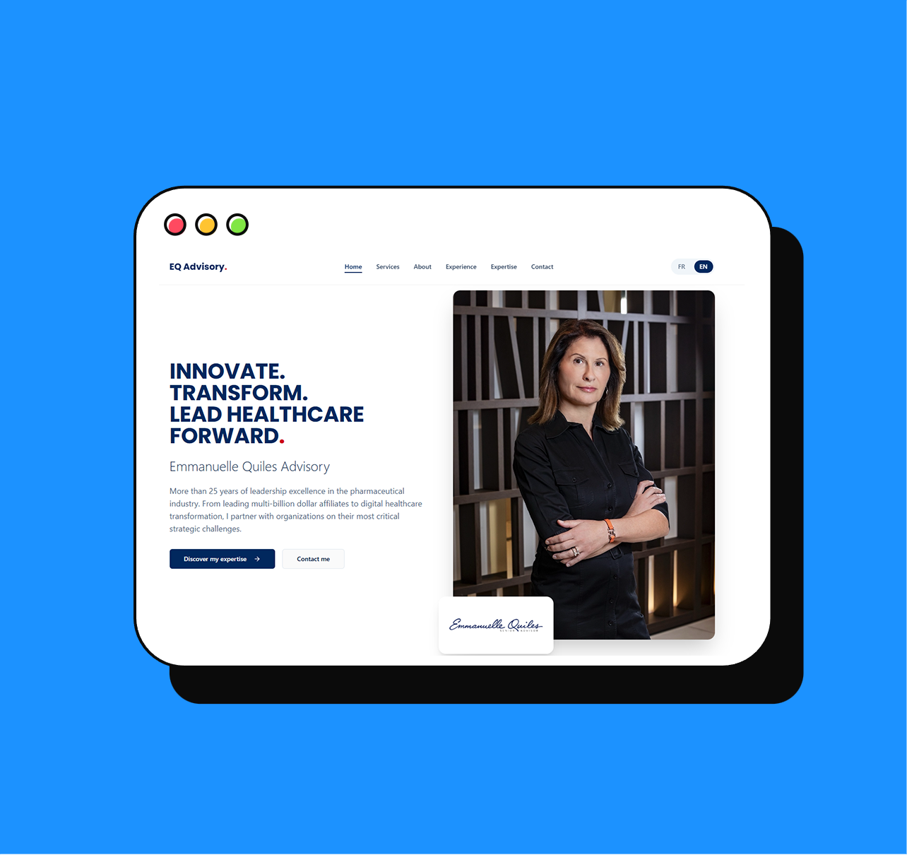 EQ Advisory — Conception du site (Design + Code)